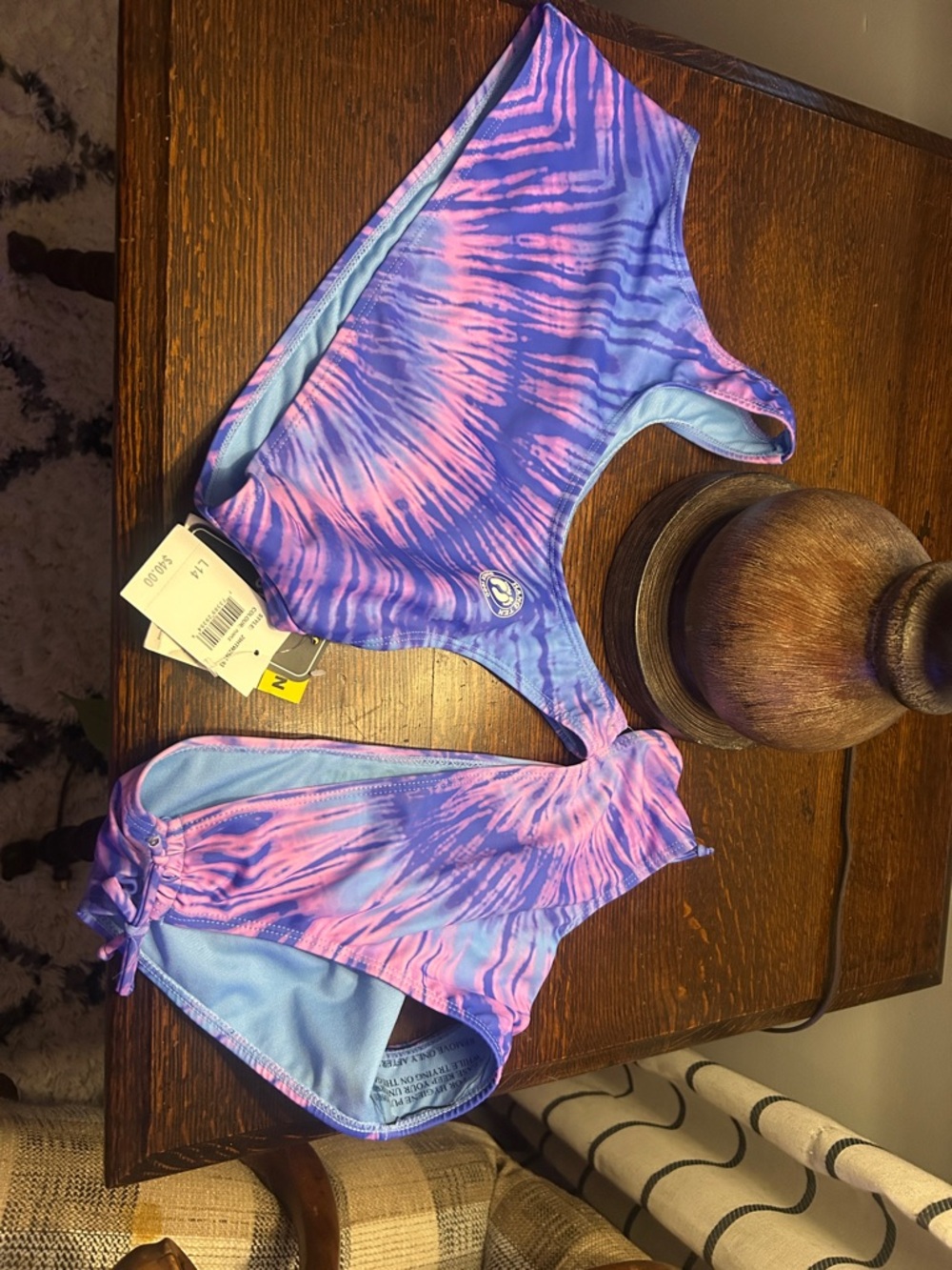 Hang Ten Girls Purple and Pink Tie-Dye Bikini Set